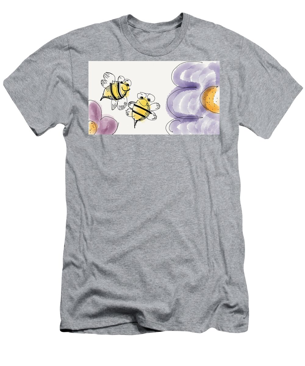 Bees T-Shirt featuring the digital art Two Bees or Not Two Bees by Jason Nicholas