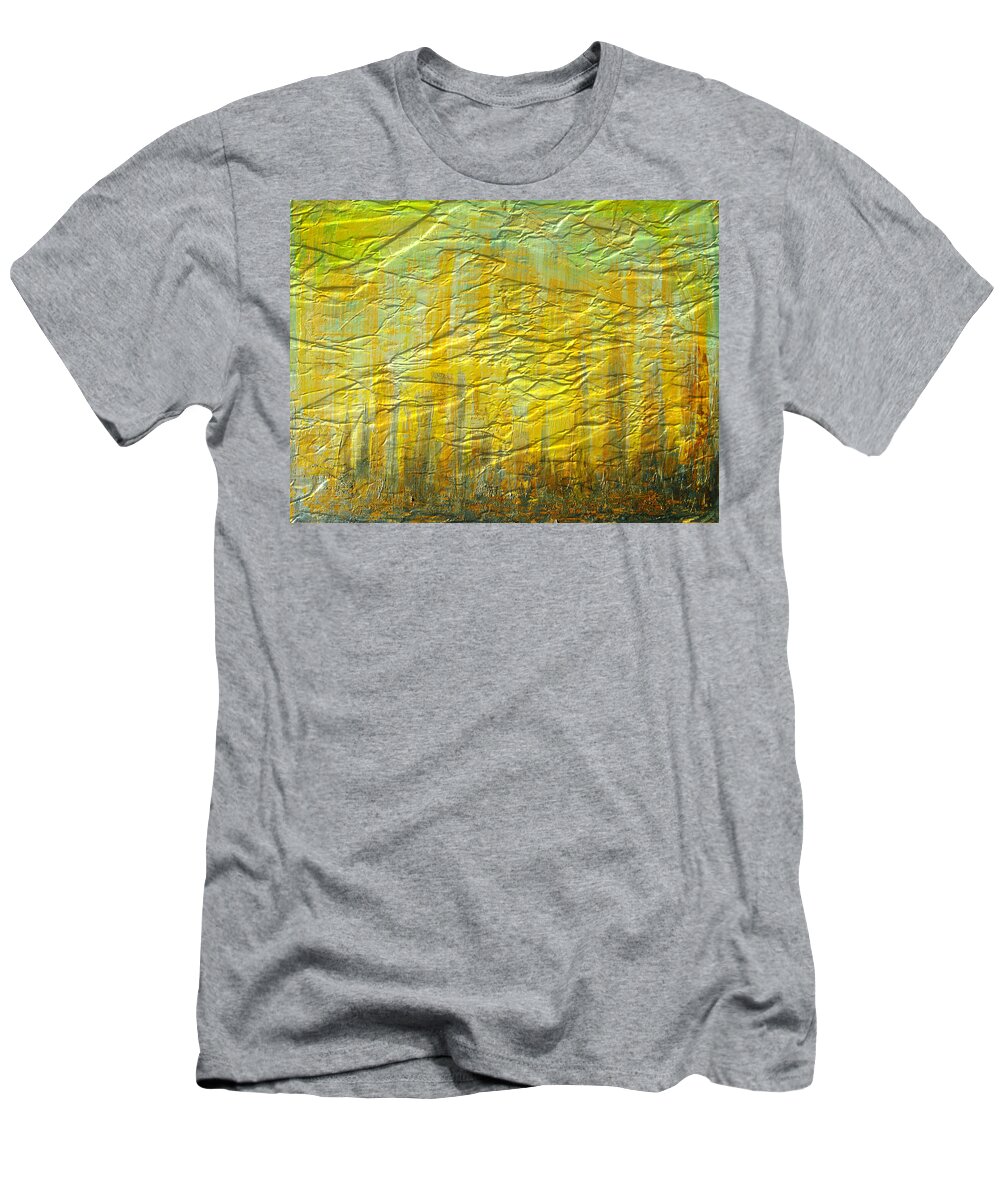 Acryl Painting Artwork T-Shirt featuring the painting W8 - good morning city by KUNST MIT HERZ Art with heart