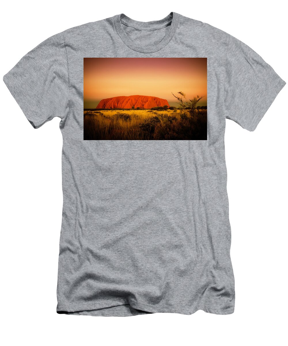 Ozcousins T-Shirt featuring the photograph Uluru Sunset by Chris Cousins