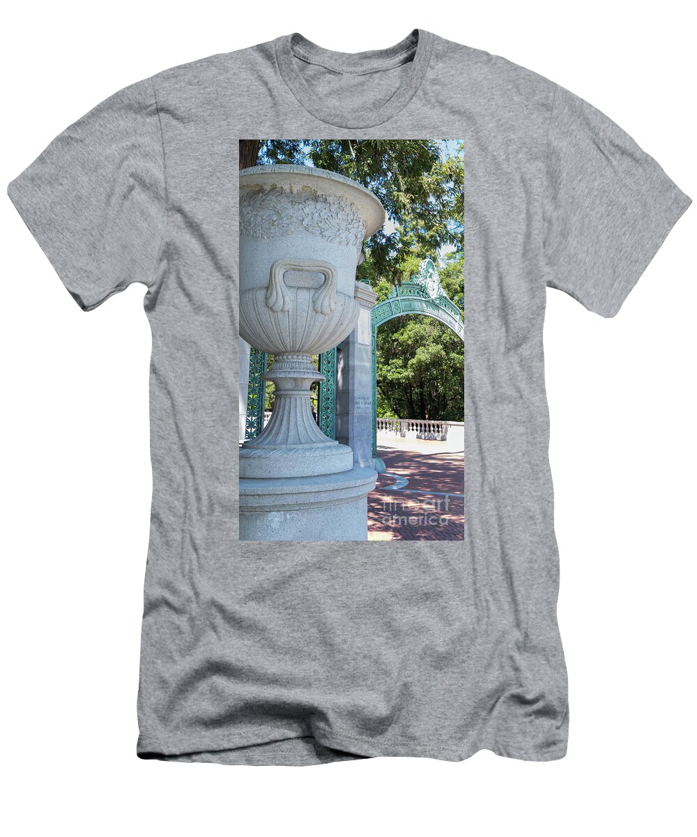 Wingsdomain T-Shirt featuring the photograph University of California at Berkeley Sproul Plaza and Sather Gate DSC6288 by San Francisco