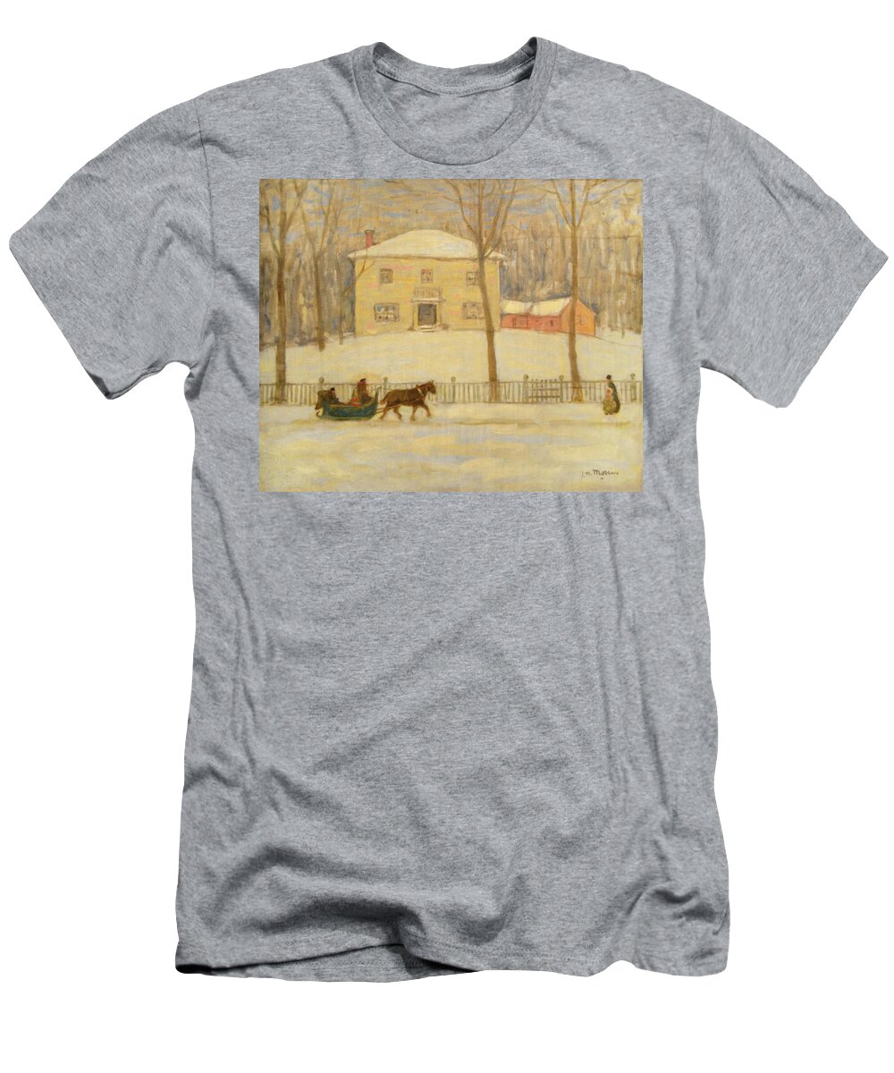 Winter By James Wilson Morrice T-Shirt featuring the painting v by Celestial Images