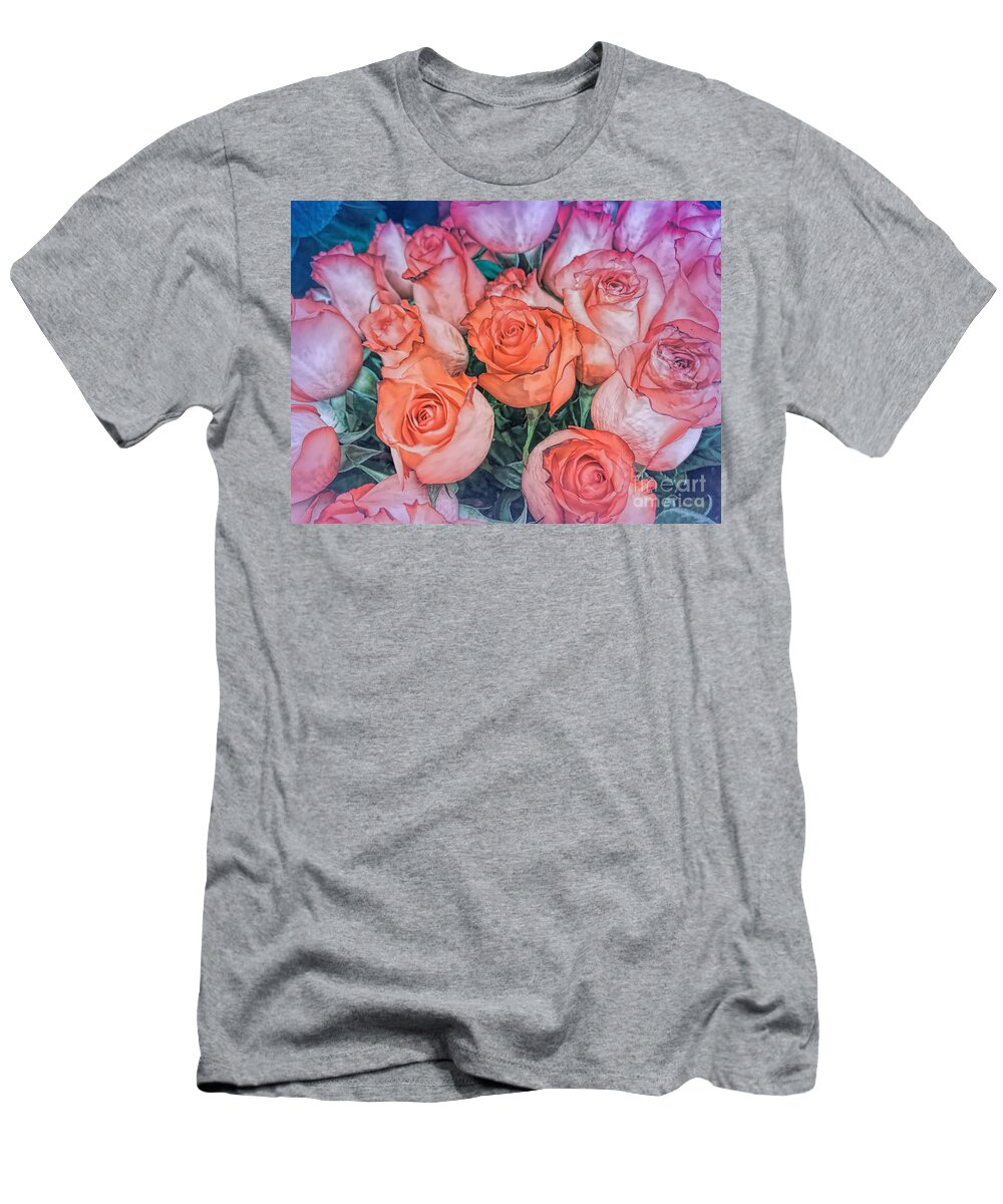 Roses T-Shirt featuring the photograph Valentines Day Roses by Janice Drew