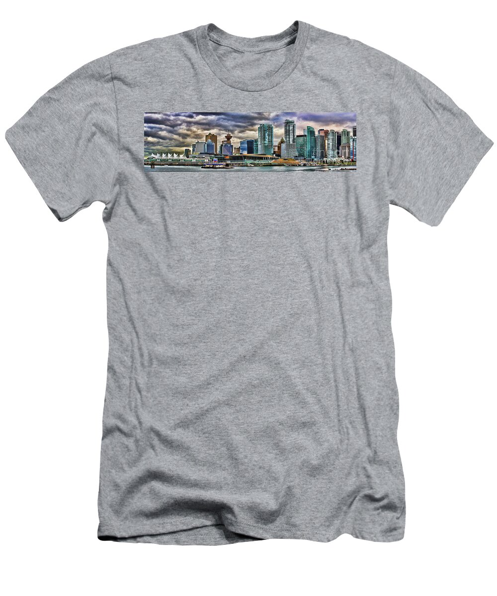 Vancouver T-Shirt featuring the photograph Vancouver Skyline HDR by Randy Harris