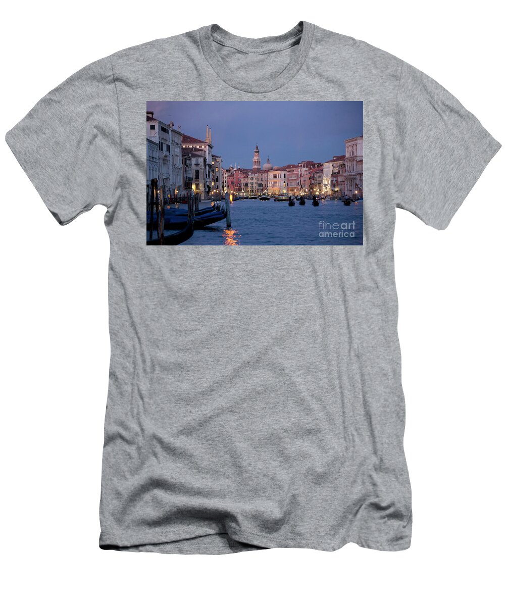 Venice T-Shirt featuring the photograph Venice Blue Hour 2 by Heiko Koehrer-Wagner