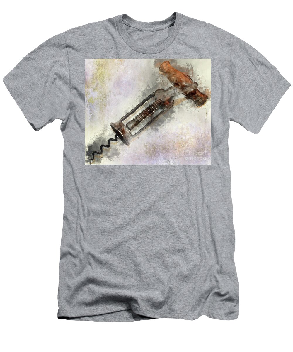 Corkscrew T-Shirt featuring the photograph Victorian Rack and Pinion Corkscrew by Jon Neidert