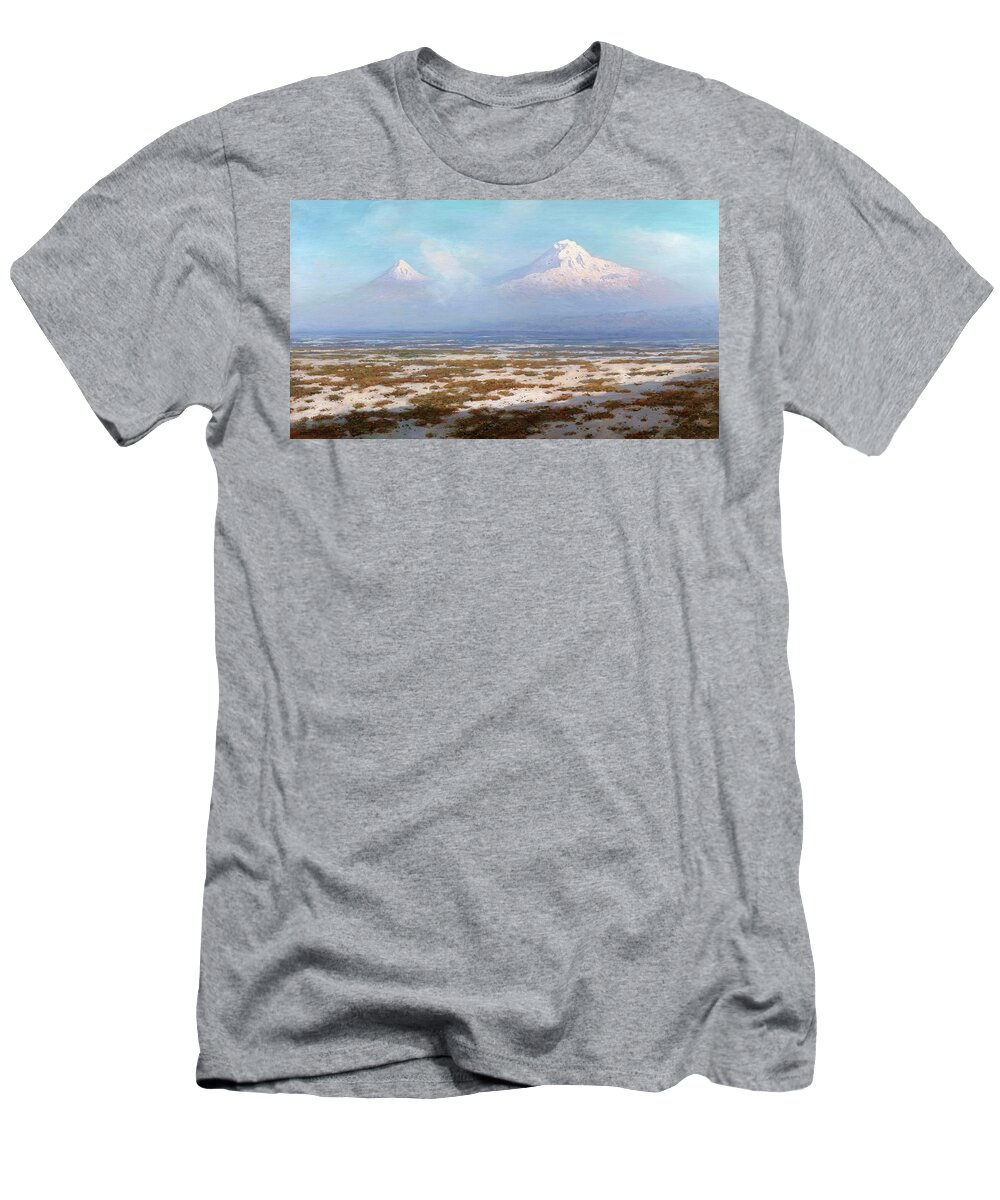 Bashindzhagyan T-Shirt featuring the painting View Of Mount Ararat by MotionAge Designs