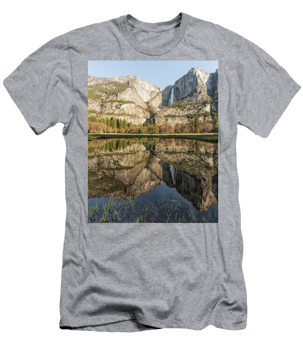 Yosemite Falls T-Shirt featuring the photograph View of Yosemite Falls from Cook's Meadow by Belinda Greb