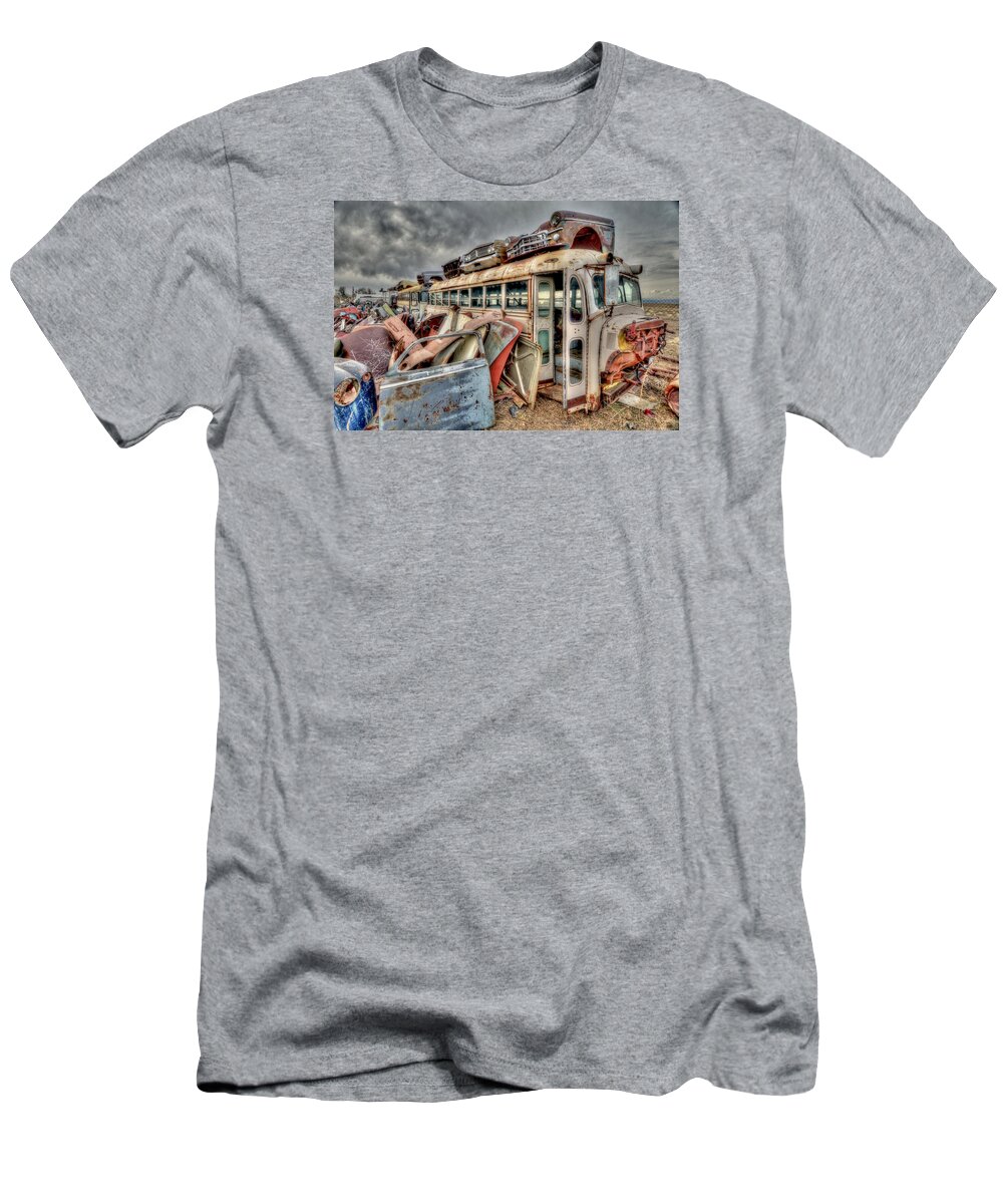 Salvage Yard T-Shirt featuring the photograph Vintage Bus by Craig Incardone