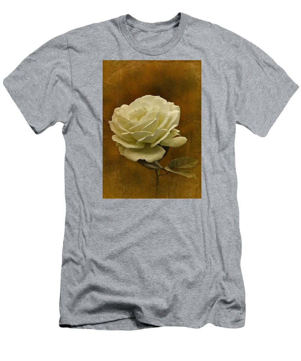 White Rose T-Shirt featuring the photograph Vintage November White Rose by Richard Cummings