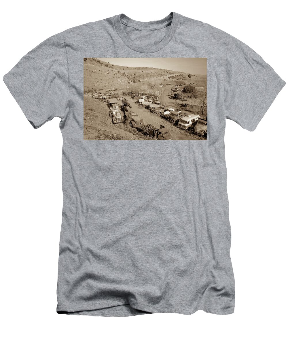 Vintage T-Shirt featuring the photograph Vintage Truck yard by Darrell Foster