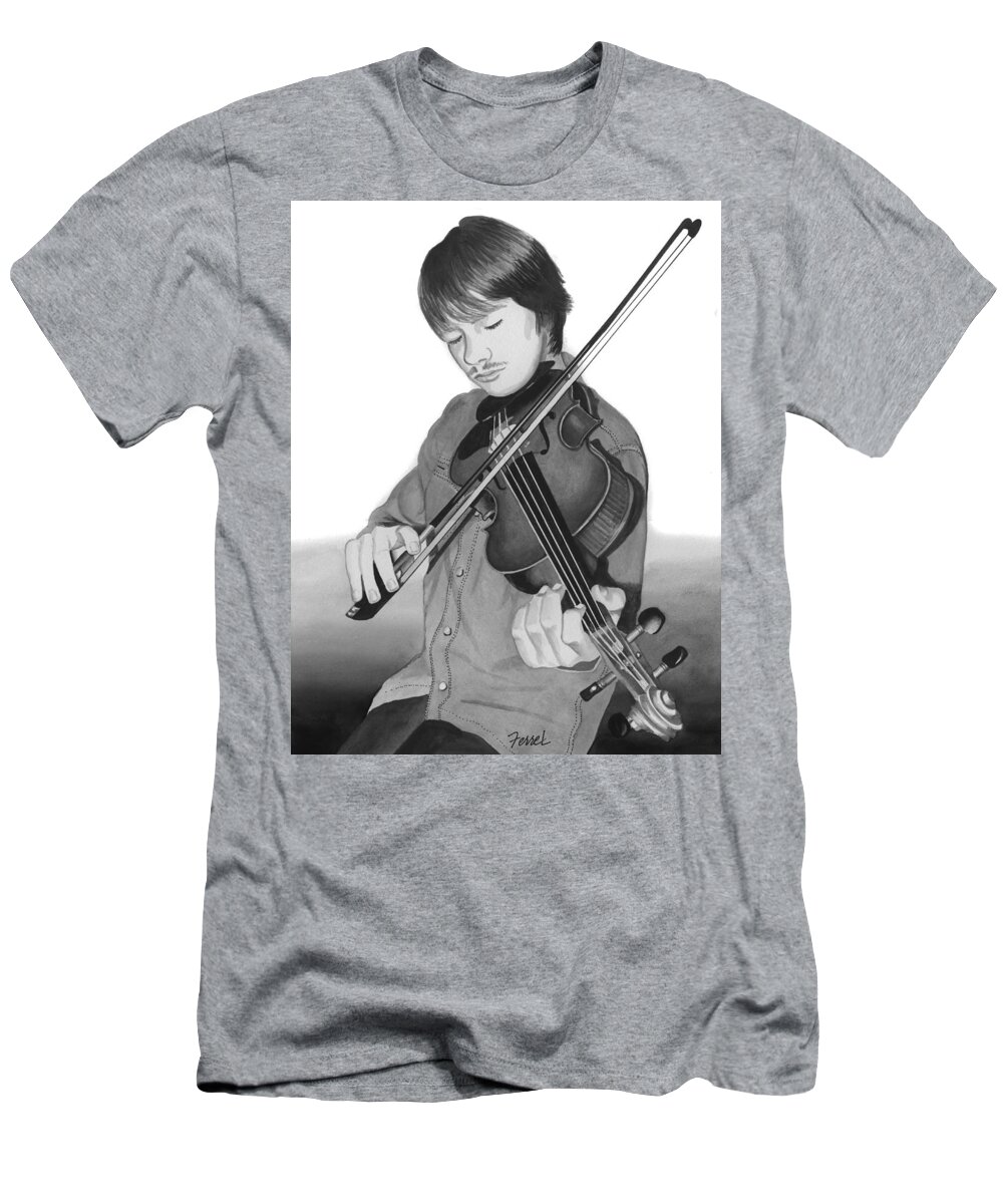 Viola T-Shirt featuring the painting Viola Master by Ferrel Cordle