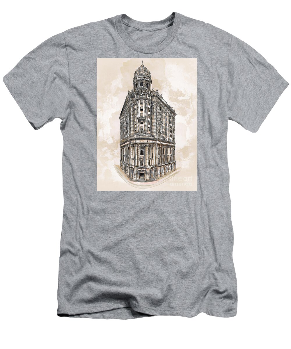 Station T-Shirt featuring the painting Wabash Station Pittsburgh, Pennsylvania, circa 1905 by Andrzej Szczerski