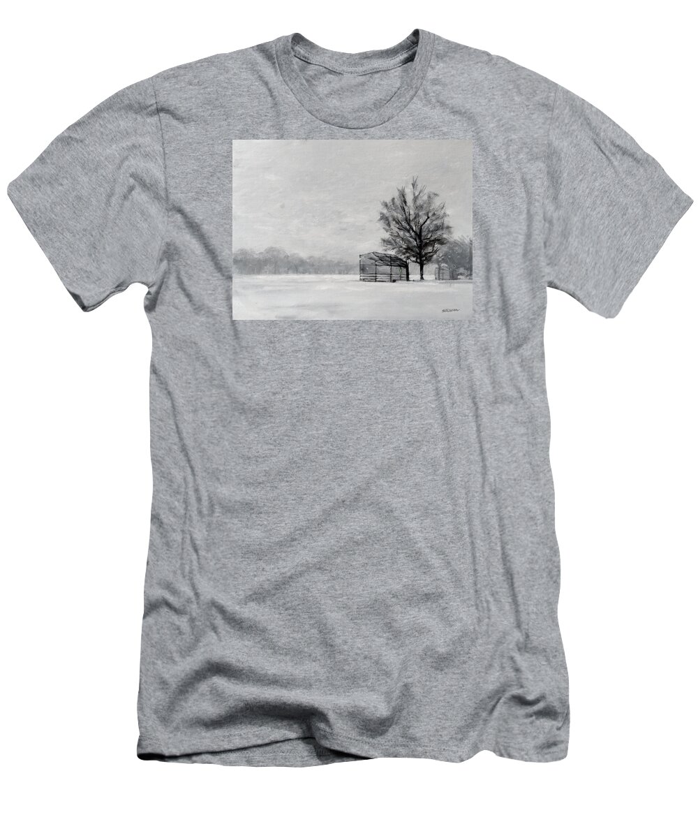 Landscape T-Shirt featuring the painting Waiting for Spring by Peter Salwen