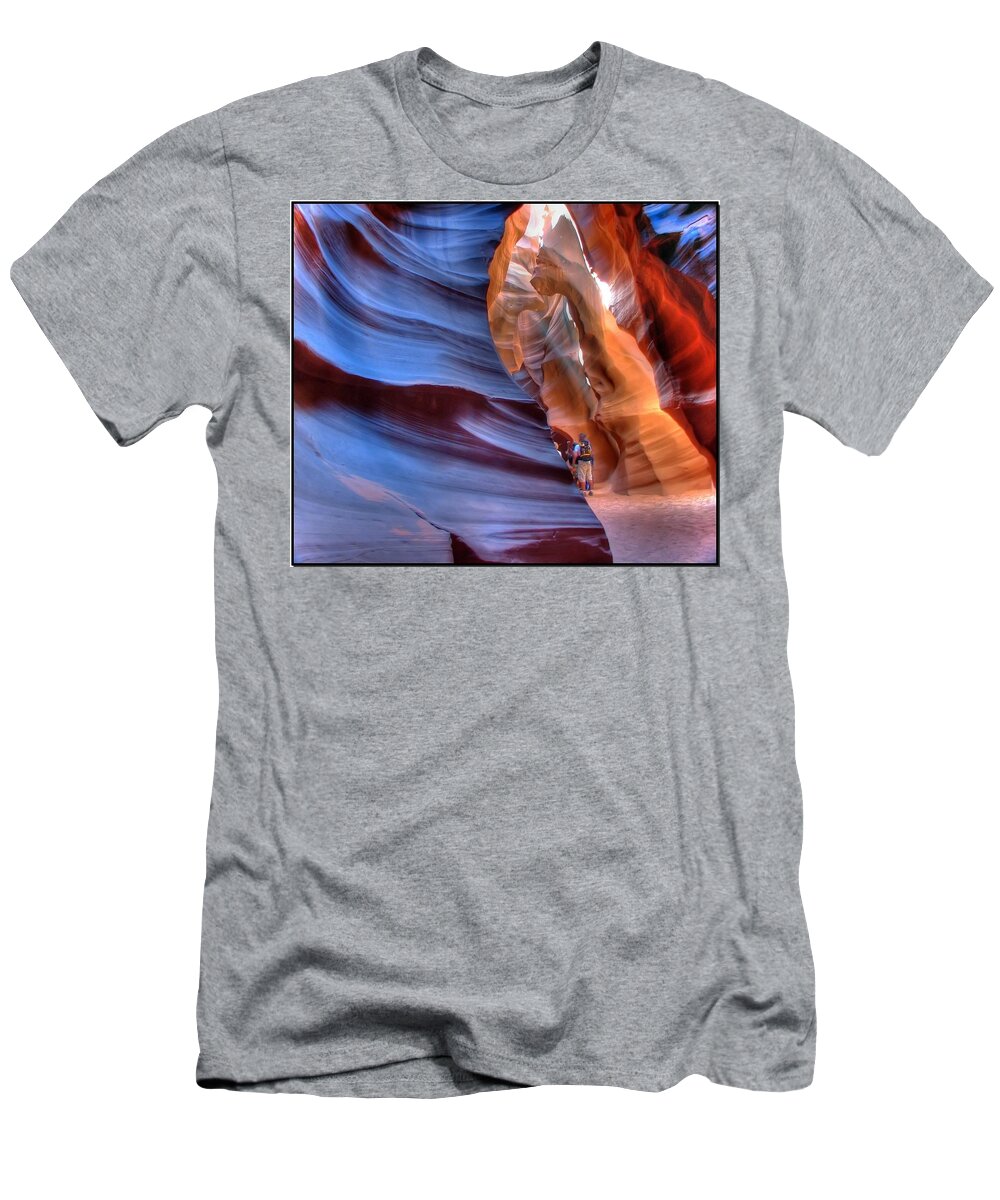 Antelope T-Shirt featuring the photograph Walking in Antelope Canyon by Farol Tomson