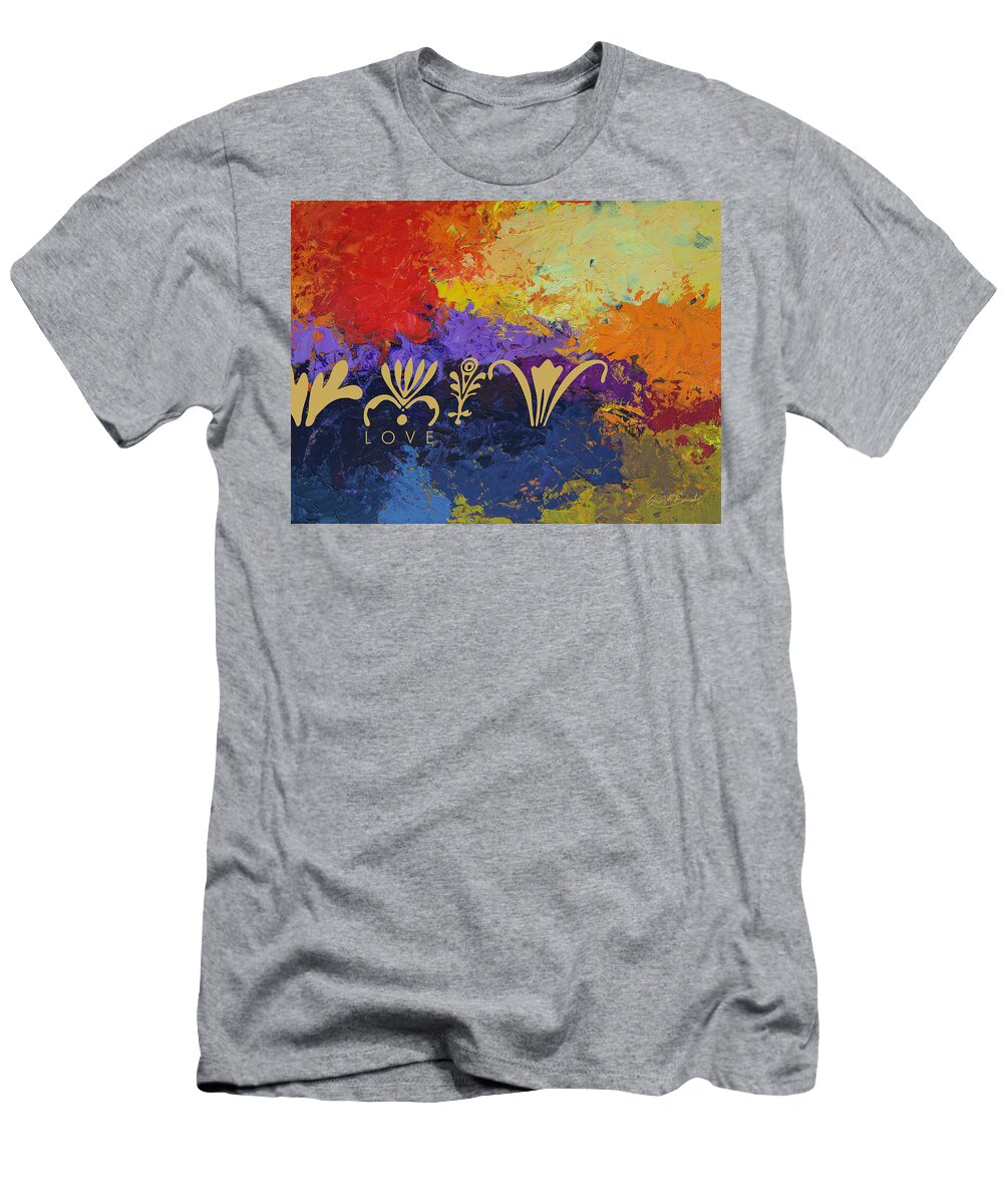Abstract T-Shirt featuring the digital art Warm LOVE by Judith Barath