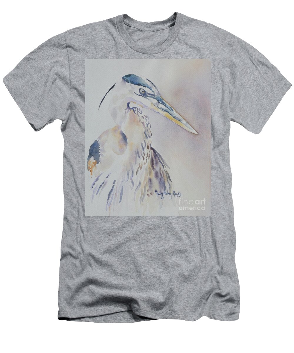 Great T-Shirt featuring the painting Watching by Mary Haley-Rocks