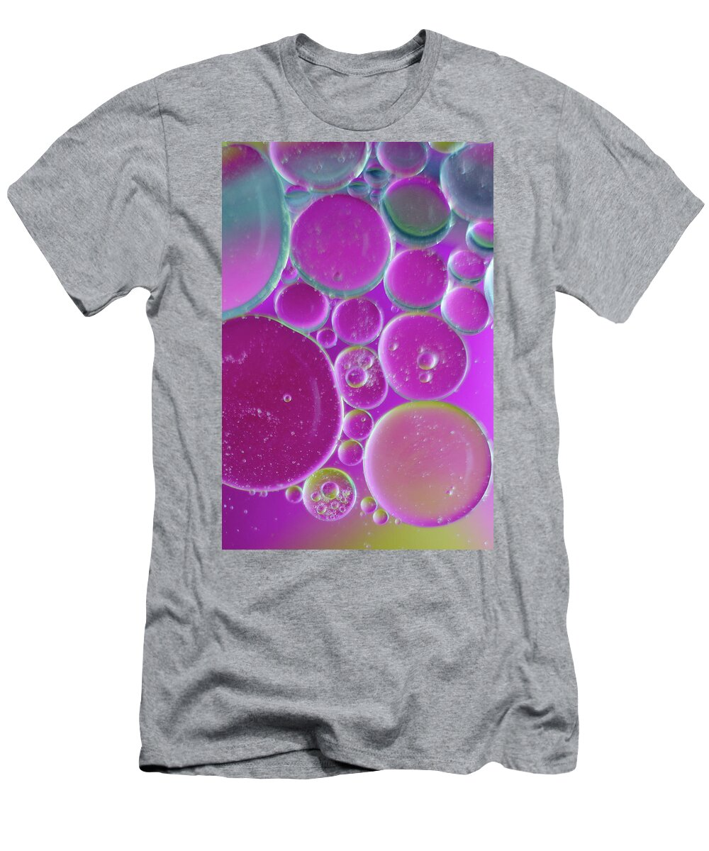 Water T-Shirt featuring the photograph Water and oil bubbles by Andy Myatt