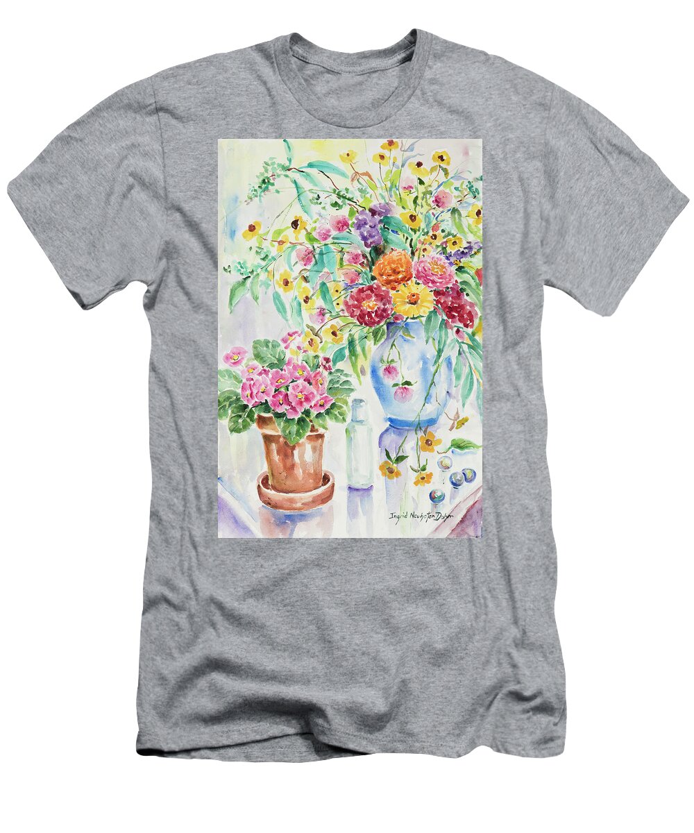 Flowers T-Shirt featuring the painting Watercolor Series 127 by Ingrid Dohm