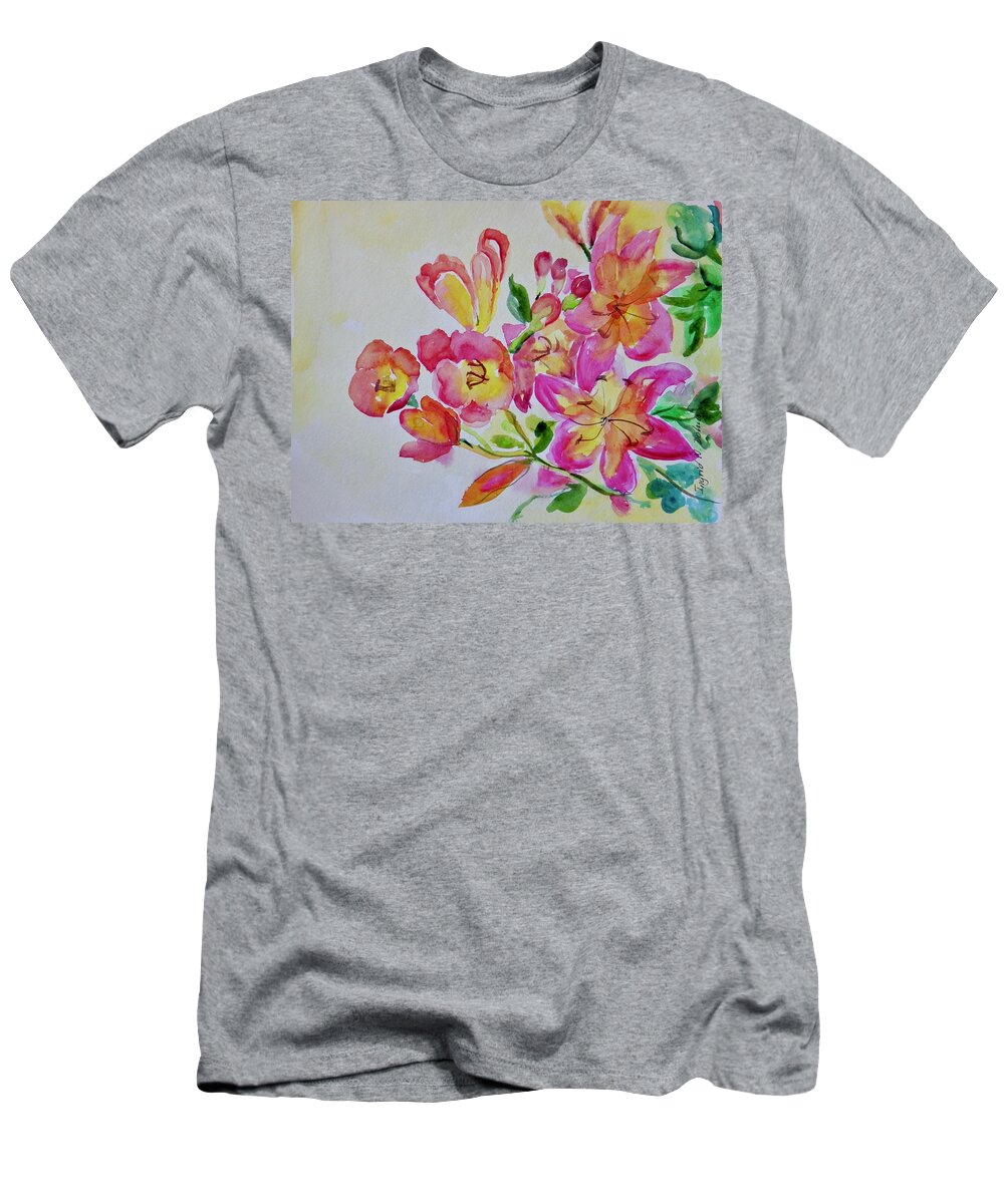 Flowers T-Shirt featuring the painting Watercolor Series No. 225 by Ingrid Dohm