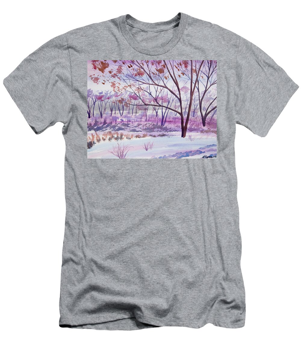 Woodland T-Shirt featuring the painting Watercolor - Woodland Scene by Cascade Colors