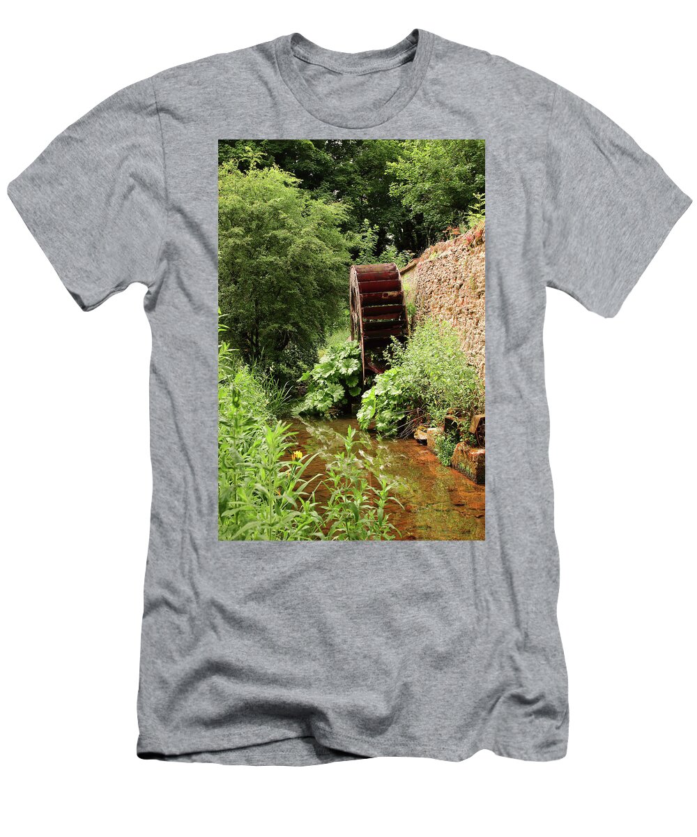 Waterwheel T-Shirt featuring the photograph Waterwheel And Mill Race by Jeff Townsend