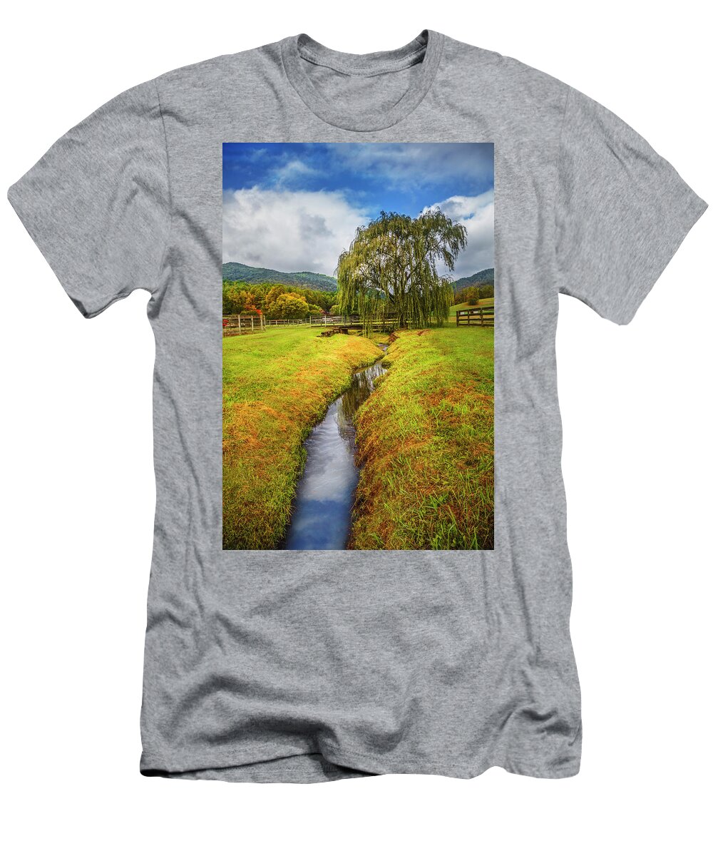Appalachia T-Shirt featuring the photograph Weeping Willow In Early Autumn by Debra and Dave Vanderlaan