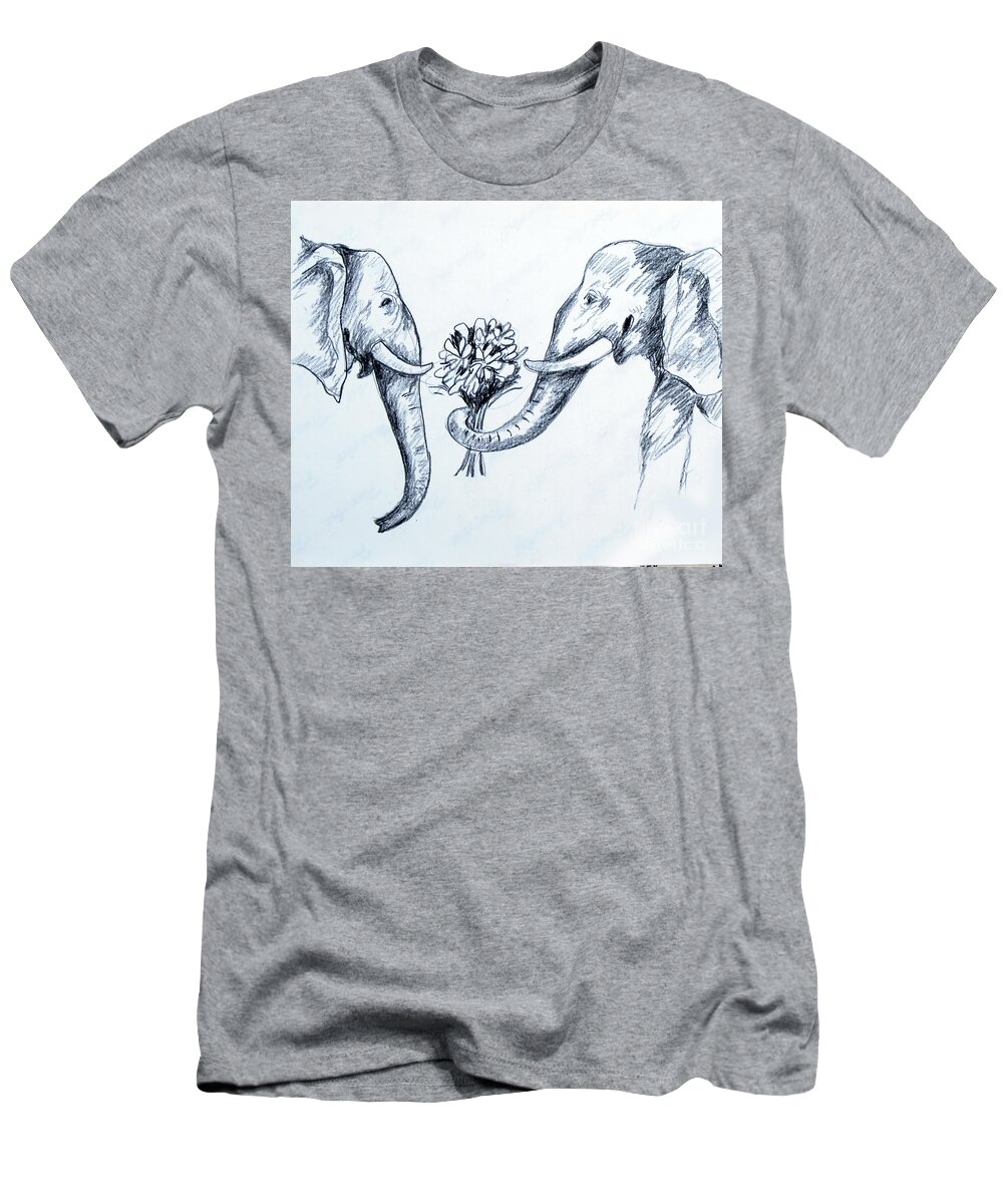 Animal T-Shirt featuring the drawing Welcome by Ragunath Venkatraman