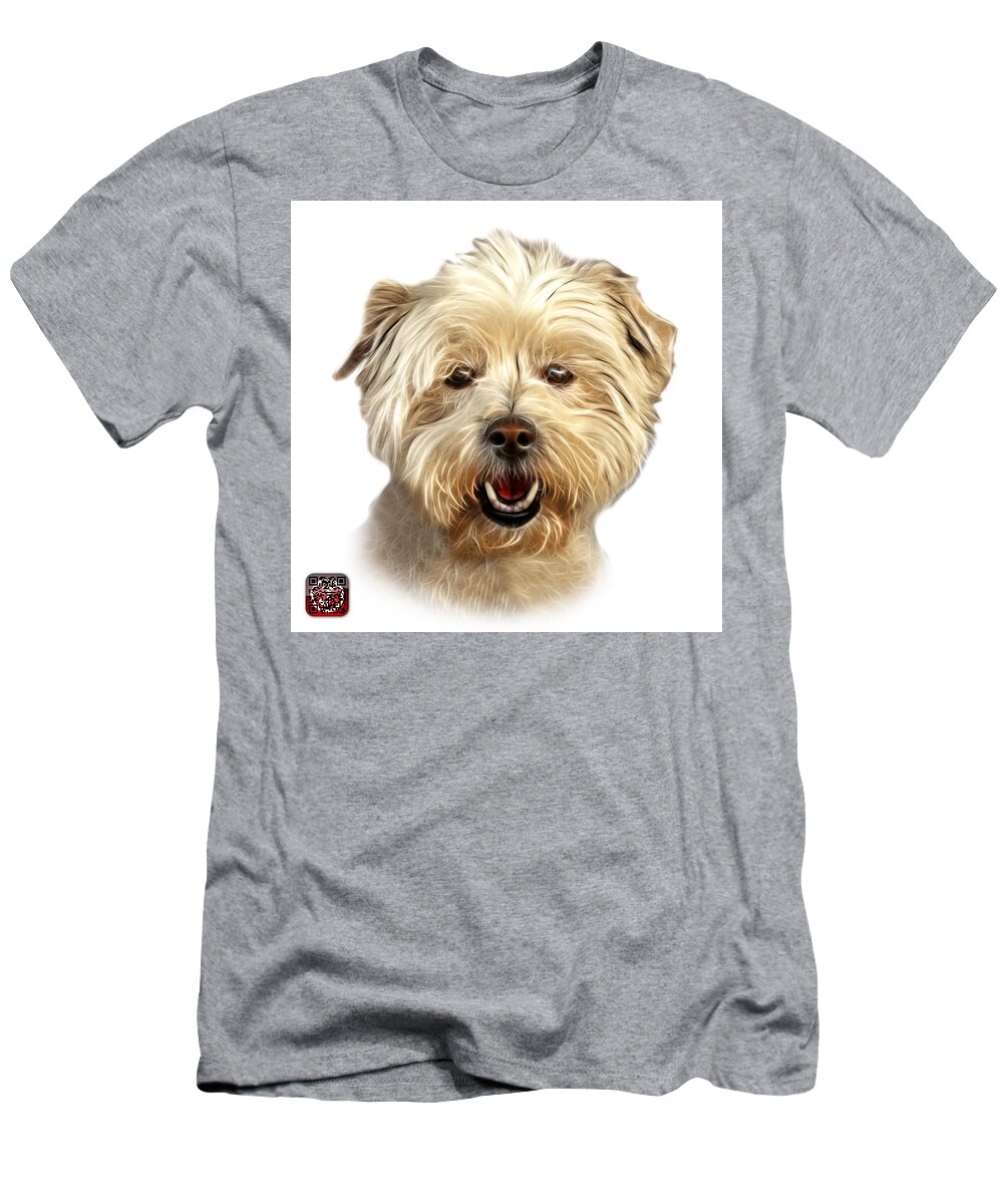Westie Dog T-Shirt featuring the mixed media West Highland Terrier Mix - 8674 - WB by James Ahn