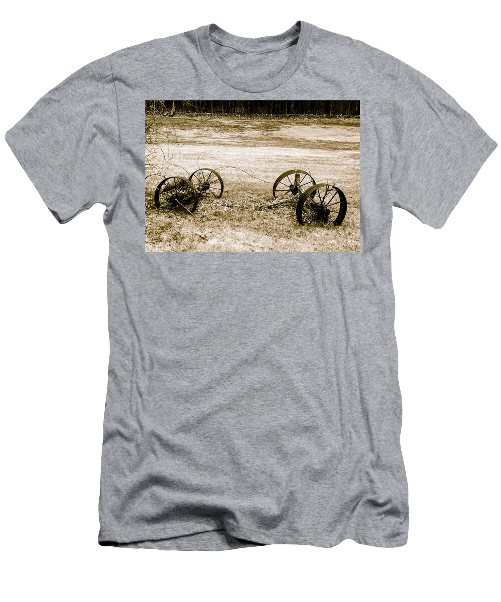 Antique T-Shirt featuring the photograph Wheels of the Past by Robert McKay Jones
