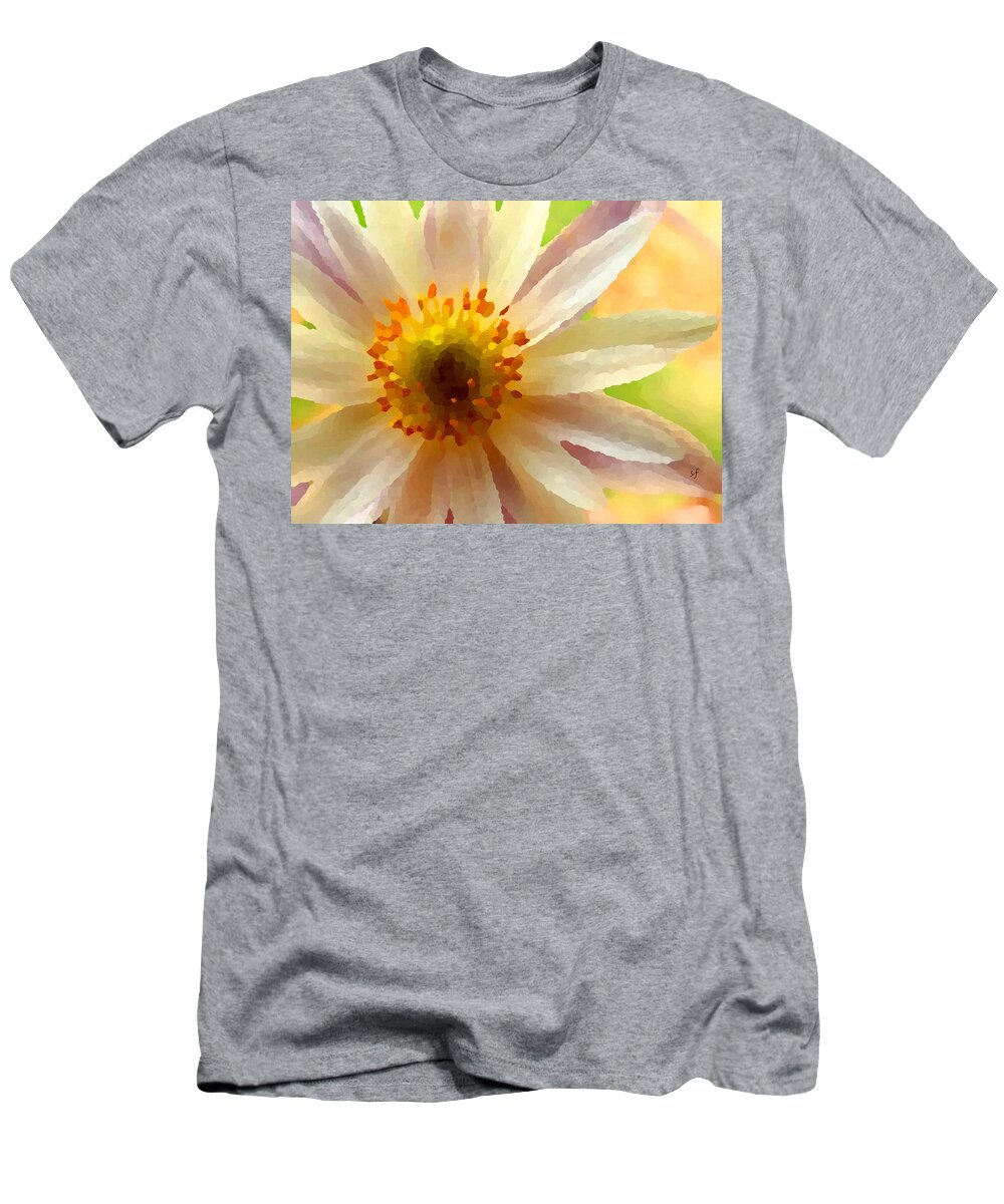 Botanical T-Shirt featuring the digital art White Anemone Flower by Shelli Fitzpatrick