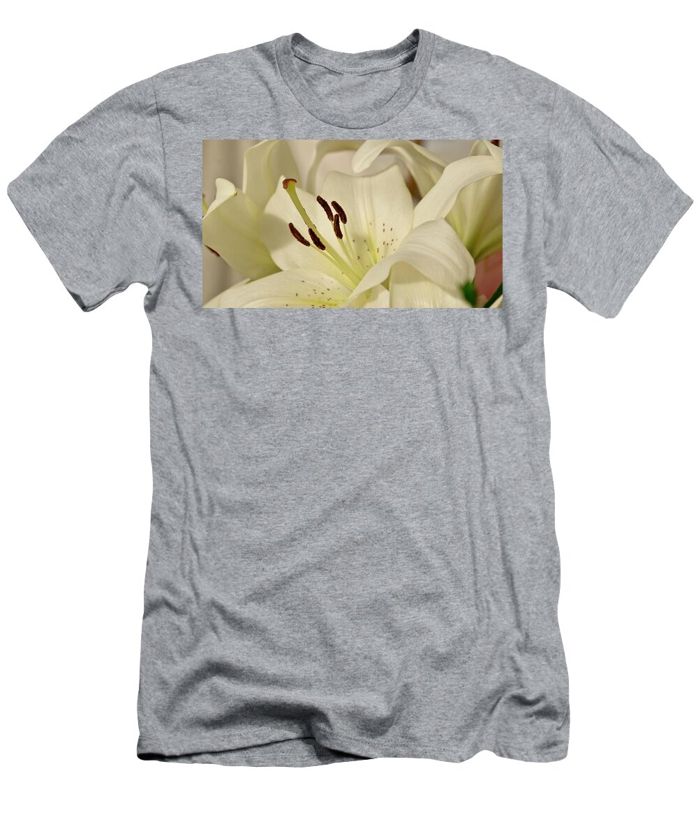 Lily T-Shirt featuring the photograph White Lily 3 by Elena Perelman