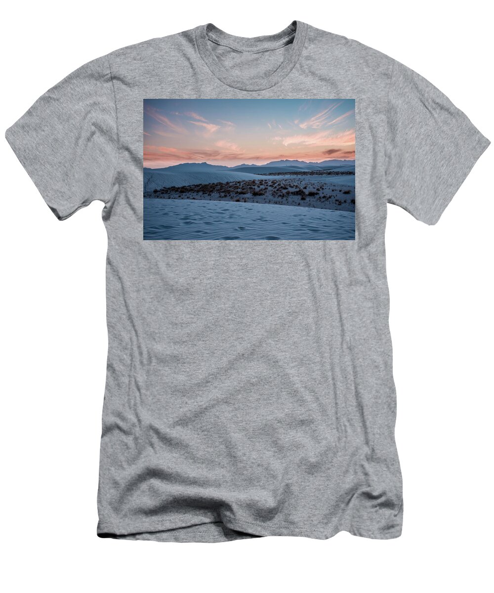 New Mexico T-Shirt featuring the photograph White sands New Mexico at sunset 1 by Mati Krimerman