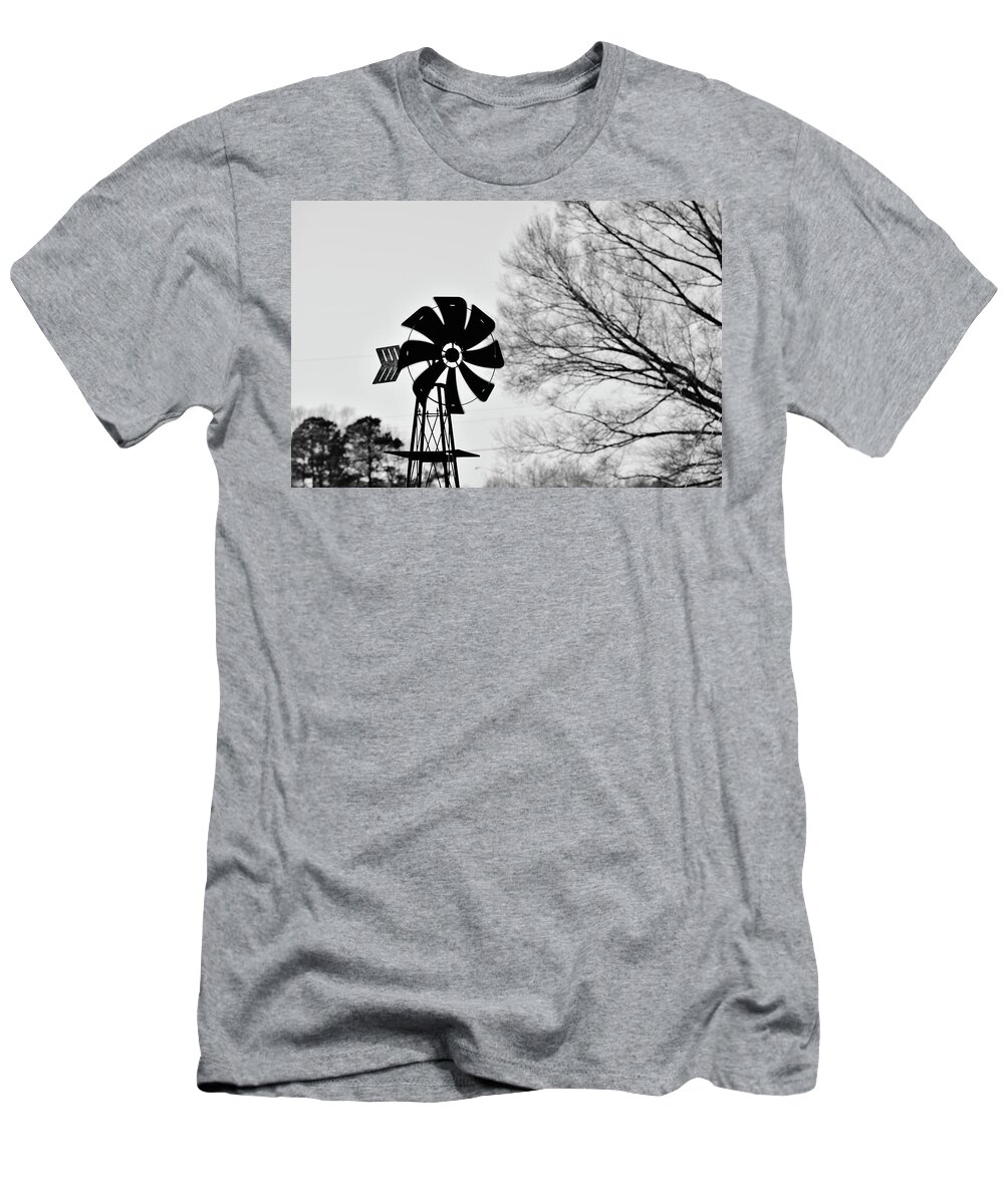 Windmill T-Shirt featuring the photograph Windmill on the Farm by Nicole Lloyd