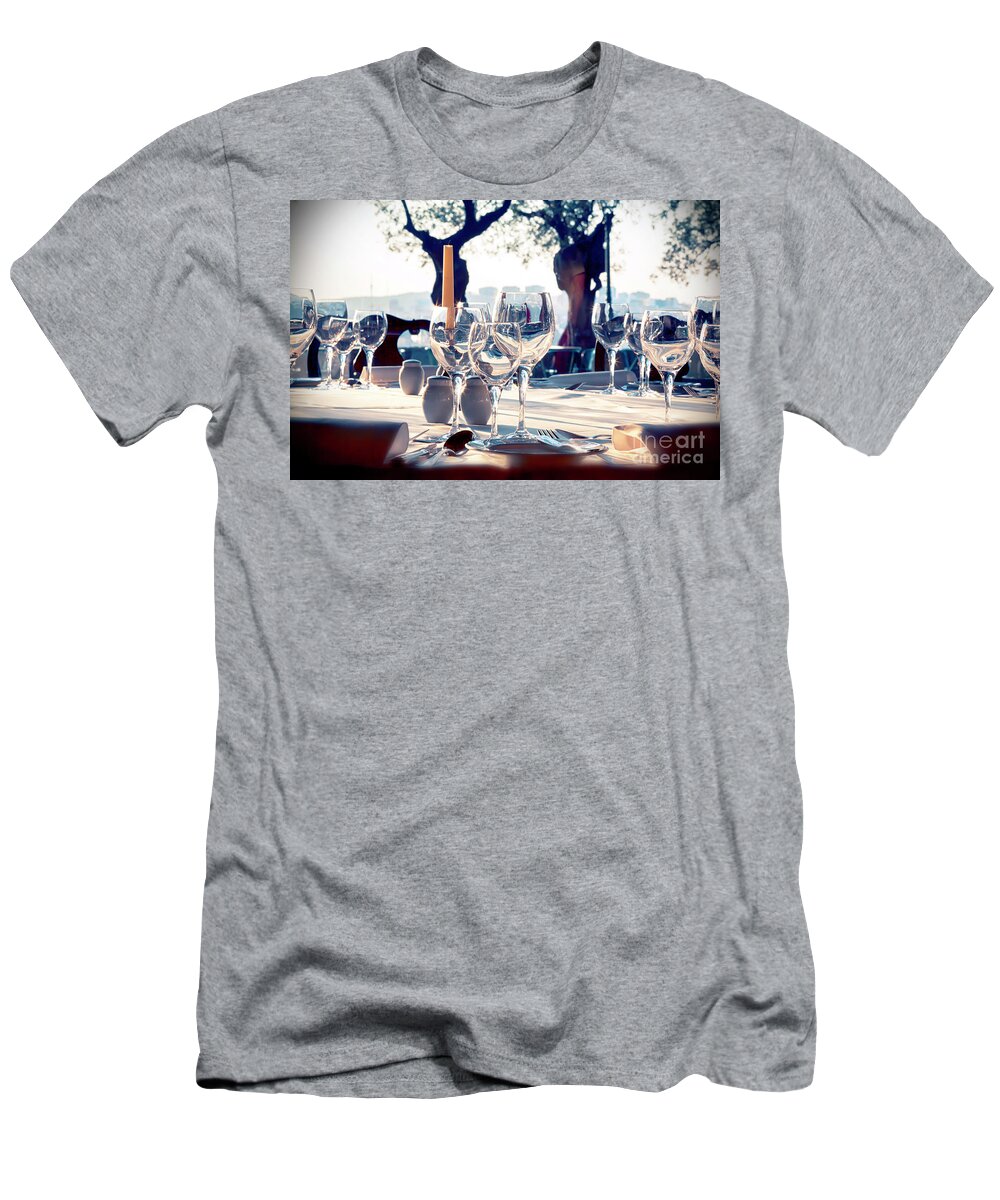 Tablecloth T-Shirt featuring the photograph Window To Garden by Ariadna De Raadt