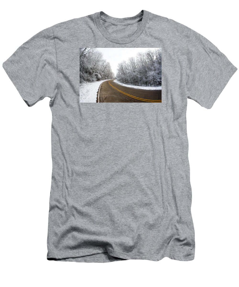 Winter T-Shirt featuring the photograph Winter Road by Todd Klassy