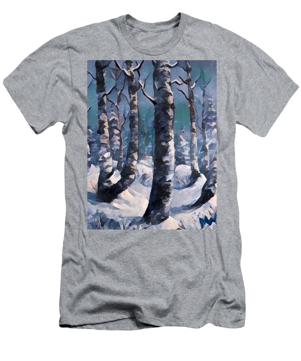 Landscapes T-Shirt featuring the painting Winter's day by Megan Walsh