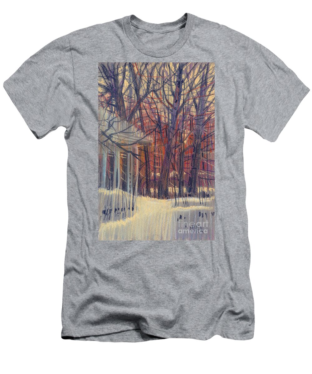 Winter T-Shirt featuring the drawing Winter's Snow by Donald Maier