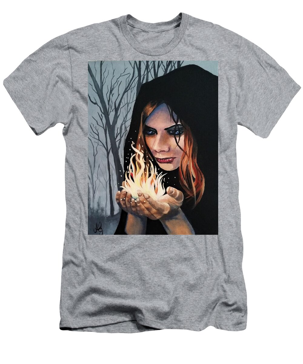 Witch T-Shirt featuring the painting Witchery by Anne Gardner