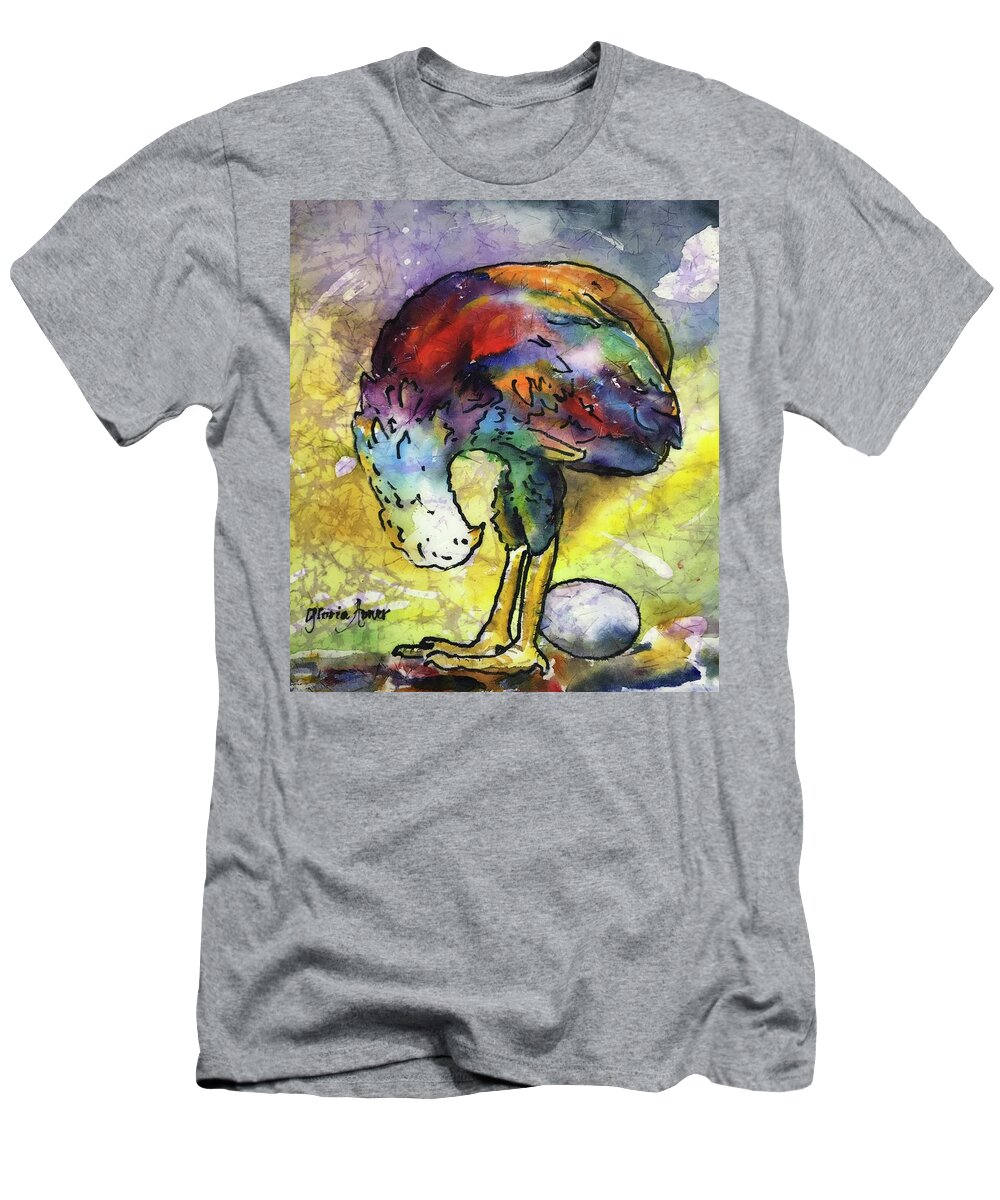 Batik T-Shirt featuring the painting Wonderment by Gloria Avner