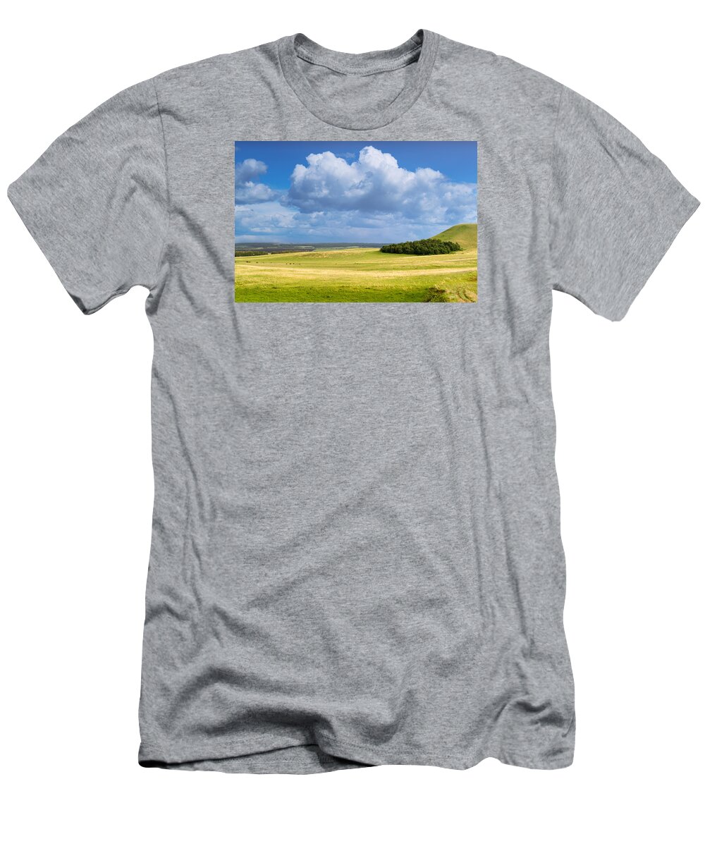 Wood Copse On Hill T-Shirt featuring the photograph Wood Copse on a Hill by John Williams