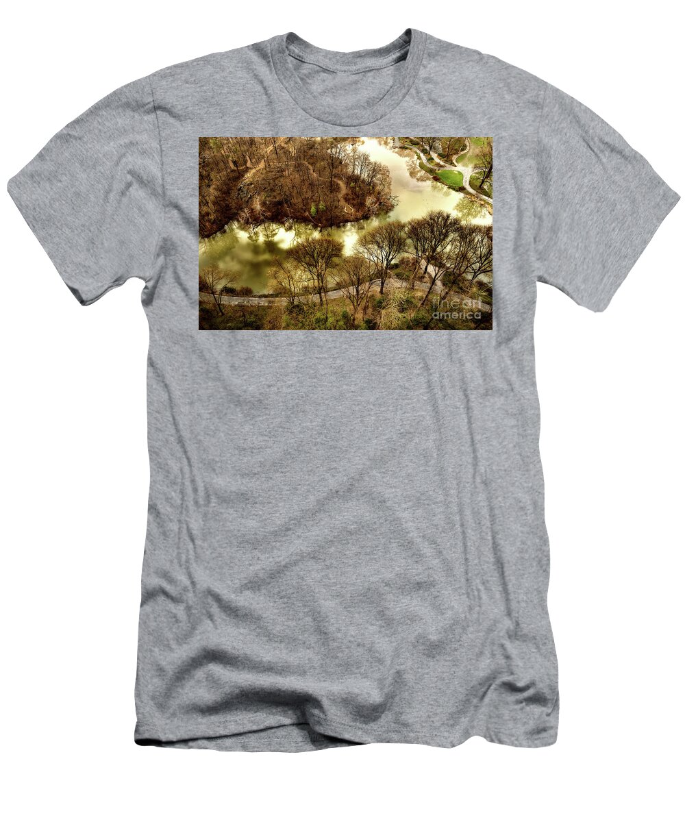 New T-Shirt featuring the photograph Woods of Central Park by M G Whittingham