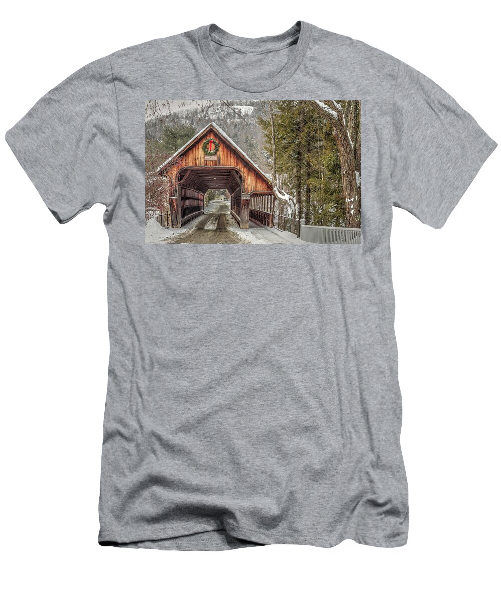 Covered Bridge T-Shirt featuring the photograph Woodstock Middle Bridge by Rod Best