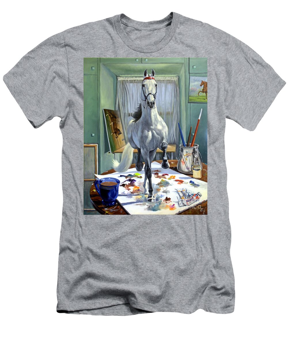 American Saddlebred Art T-Shirt featuring the painting Work In Progress V by Jeanne Newton Schoborg