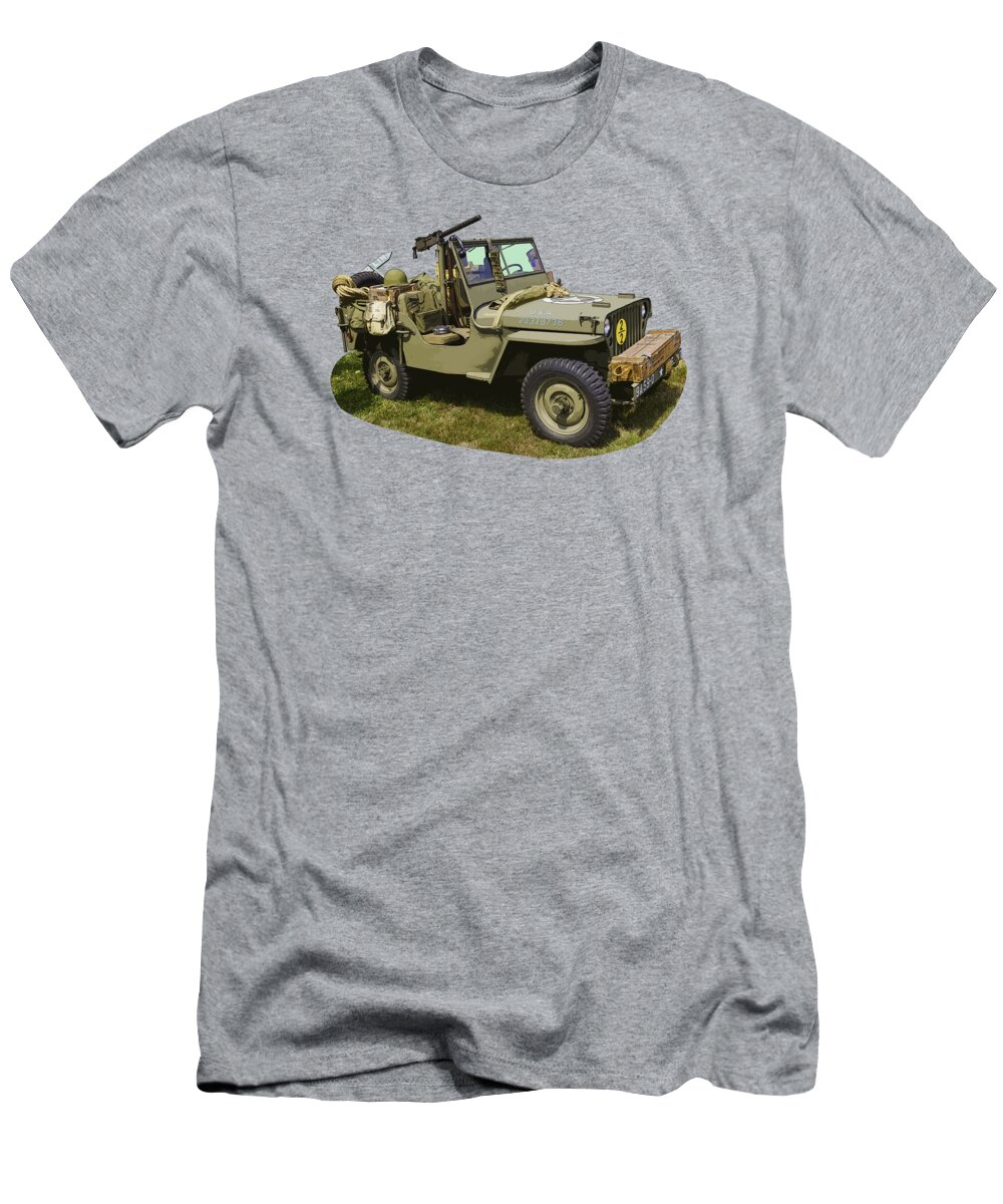 World War Two T-Shirt featuring the photograph World War Two - Willys - Army Jeep by Keith Webber Jr