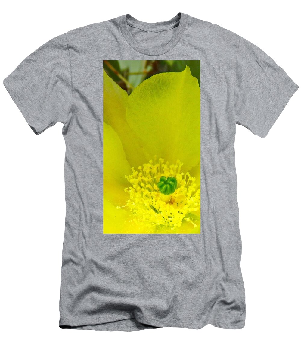  Arizona T-Shirt featuring the photograph Yellow Bloom 1 - Prickly Pear Cactus by Judy Kennedy