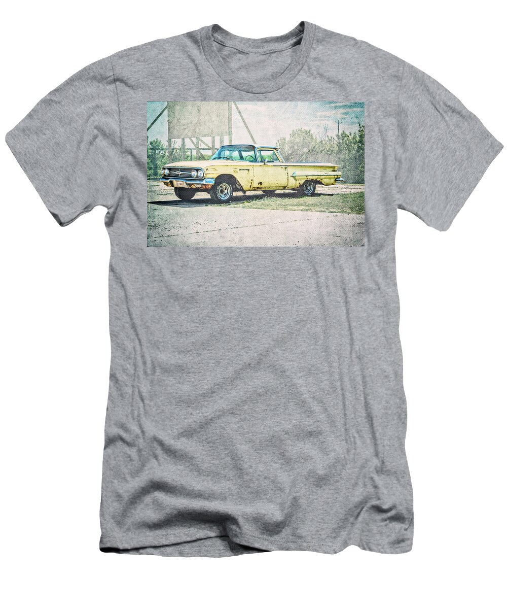 El Camino T-Shirt featuring the photograph Yellow El Camino by Pamela Williams