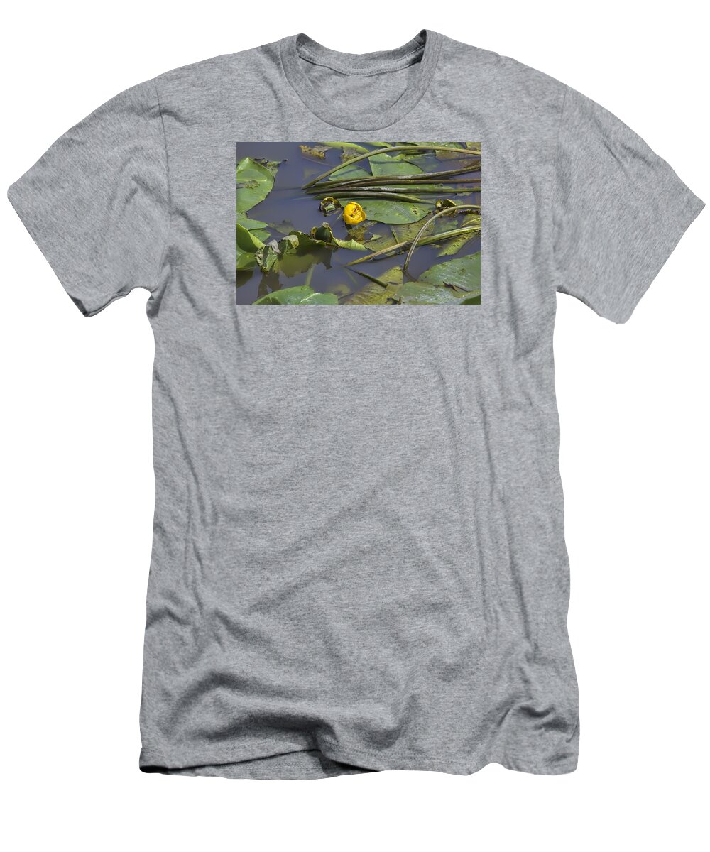 Water-lilly T-Shirt featuring the photograph Yellow waterlilly 2015 by Leif Sohlman