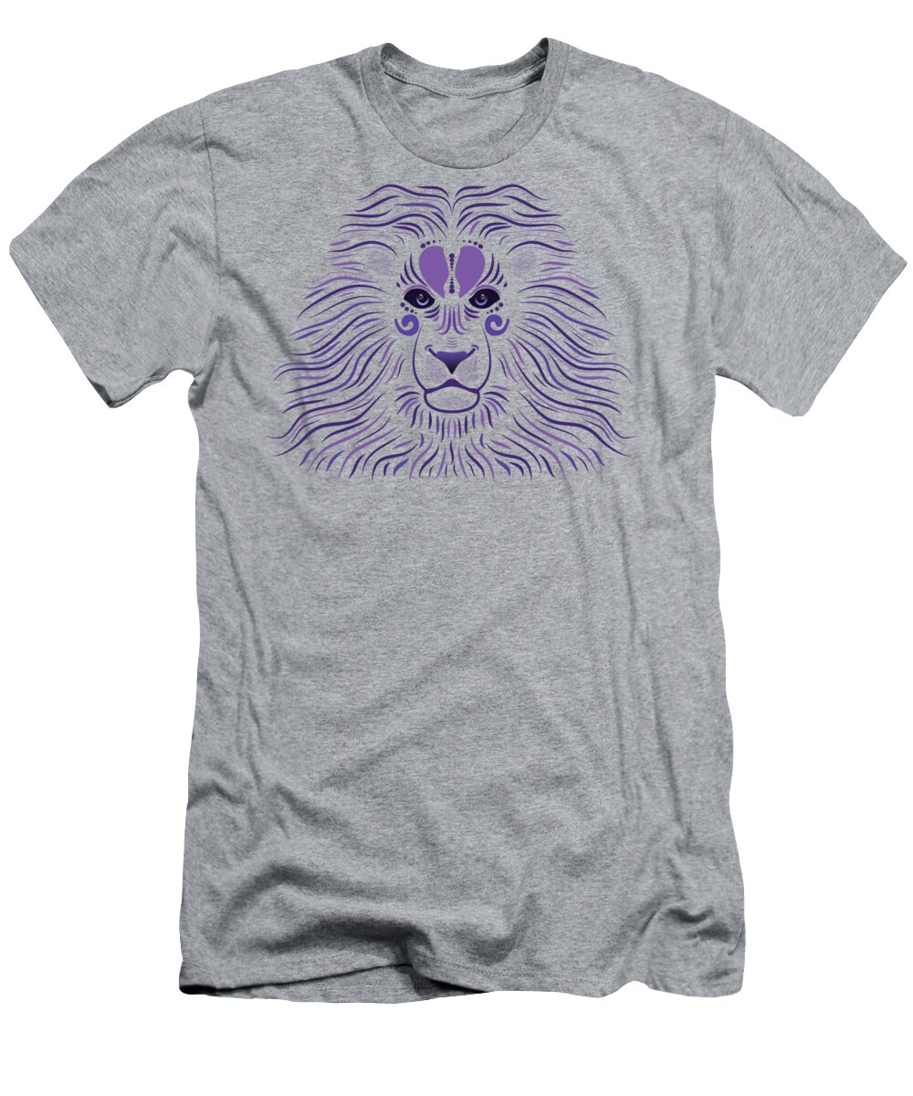 Abstract T-Shirt featuring the drawing Yoni The Lion - Dark by Serena King