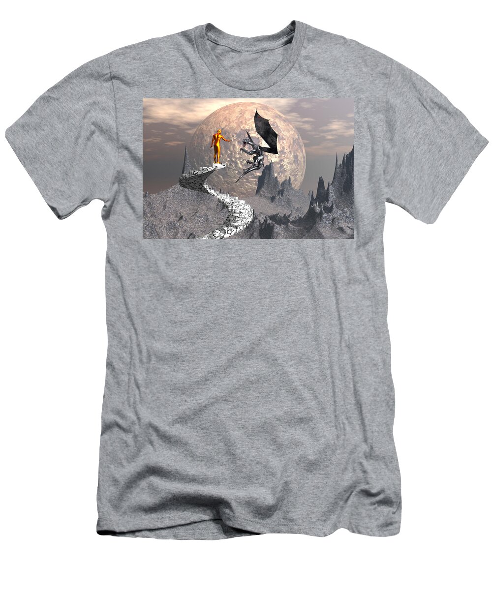 Bryce T-Shirt featuring the digital art You are late by Claude McCoy