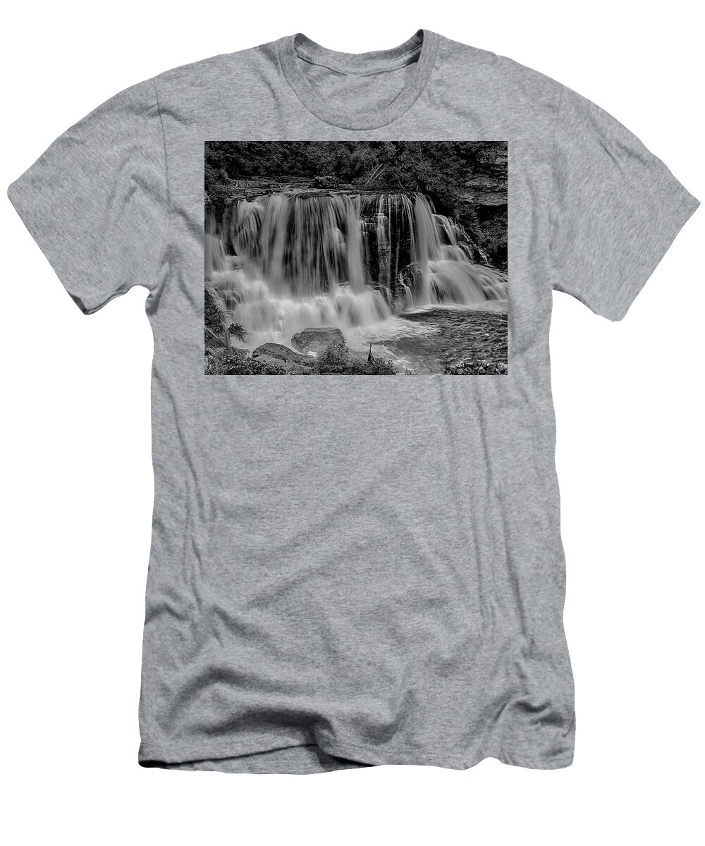 Waterfalls T-Shirt featuring the photograph Blackwater Falls Mono 1309 by Donald Brown